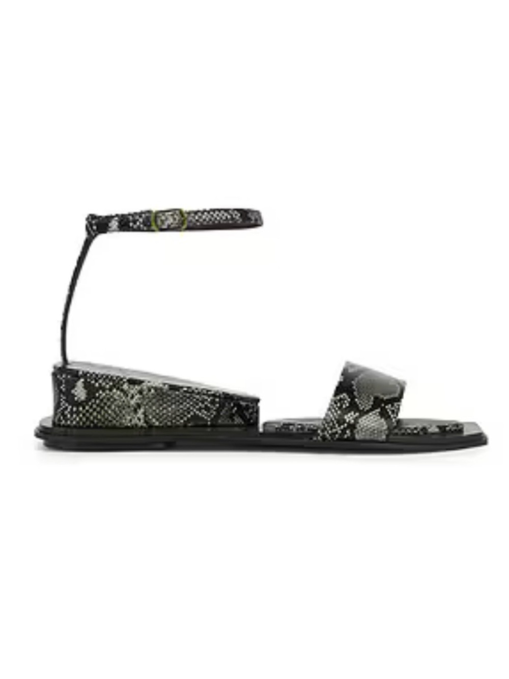 Jeffrey Campbell Plinth Snake-Print Ankle-Strap Flat Sandal